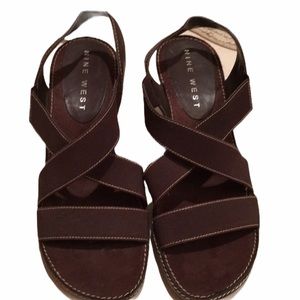 NWT Nine West new brown sandals heels size 6